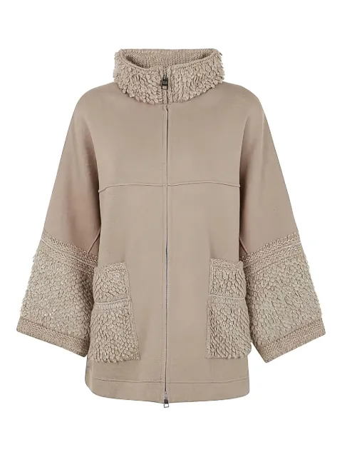 D.Exterior frill-trimmed pocket jacket