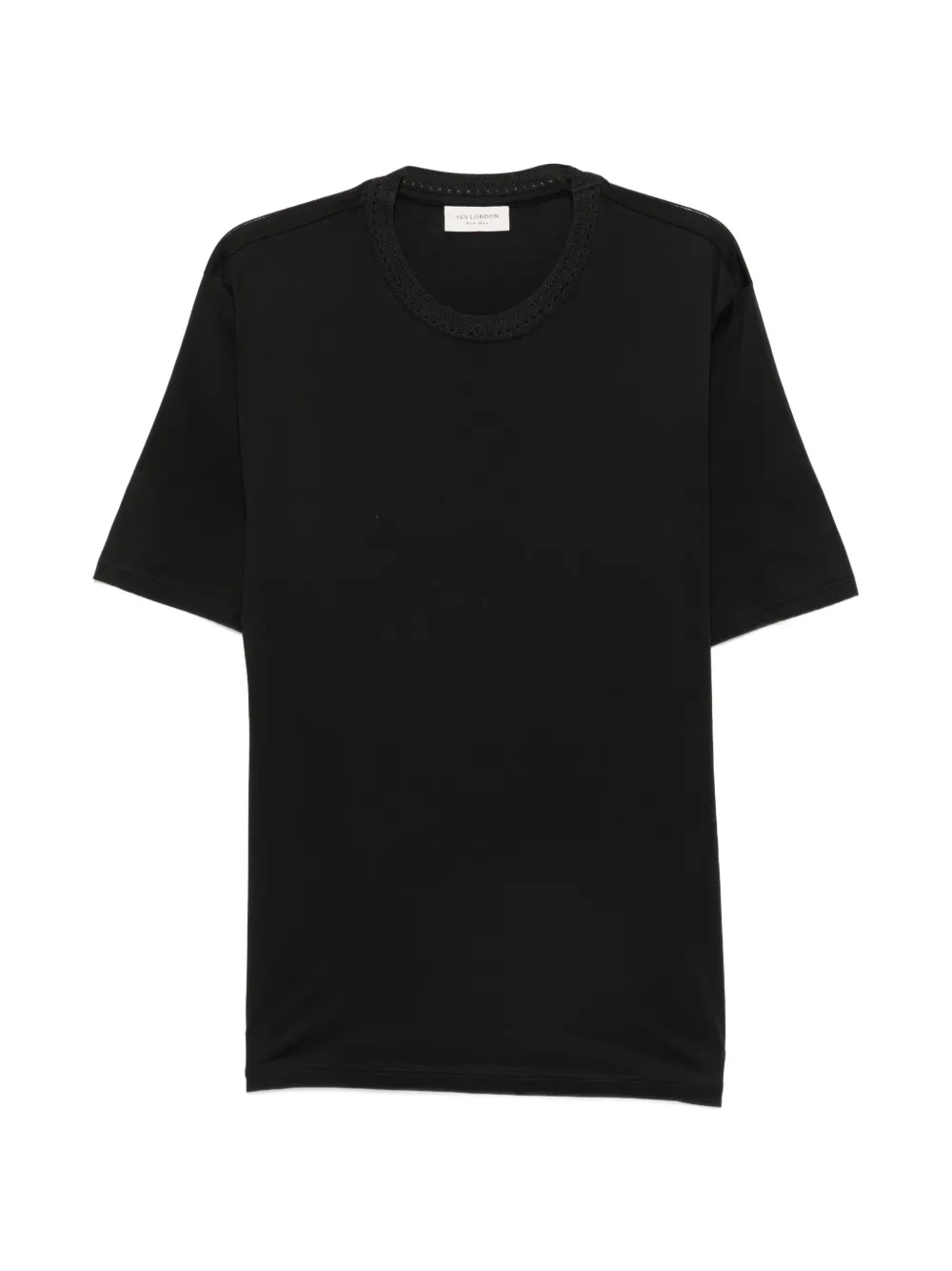 YES LONDON short-sleeve perforated-trim T-shirt - Nero