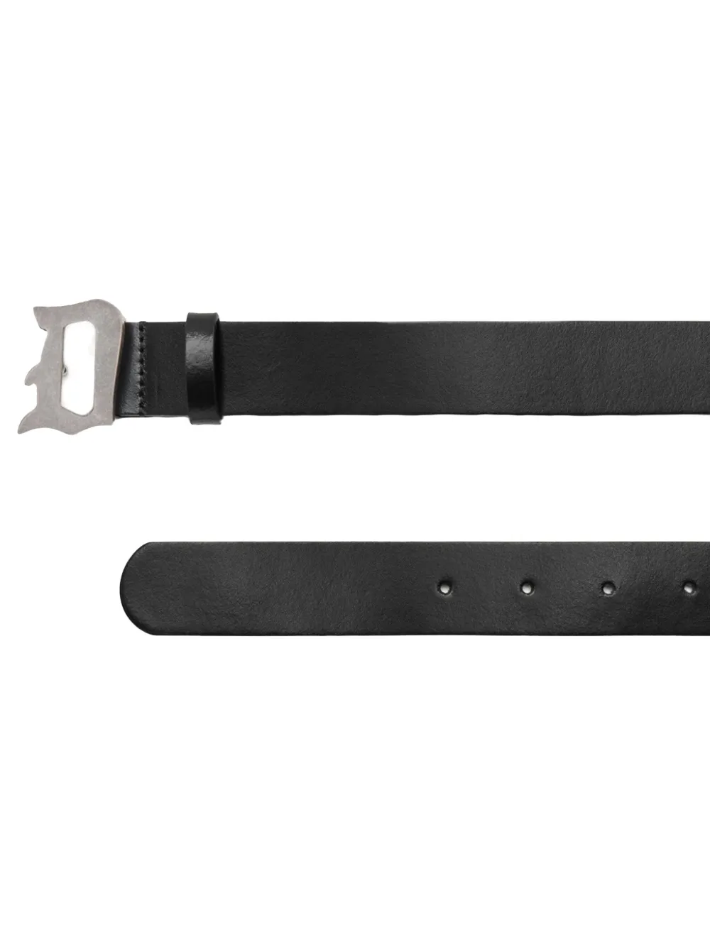 DONDUP logo-buckle leather belt Zwart