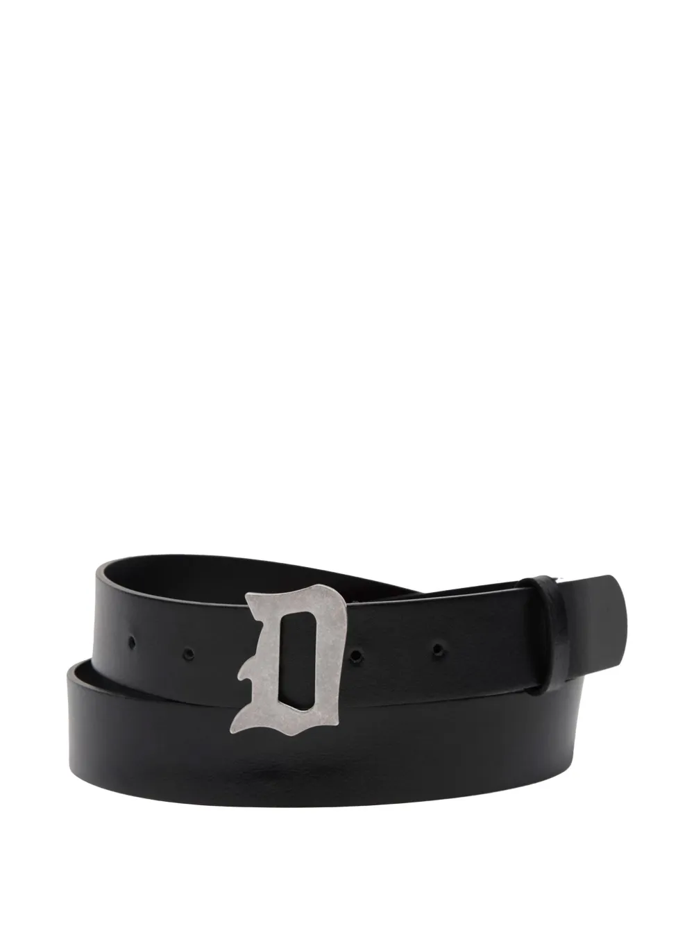 DONDUP logo-buckle leather belt Zwart
