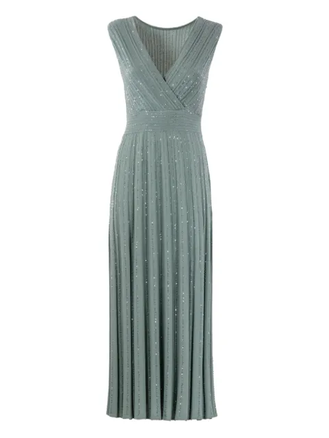 D.Exterior sequin-embellished midi dress