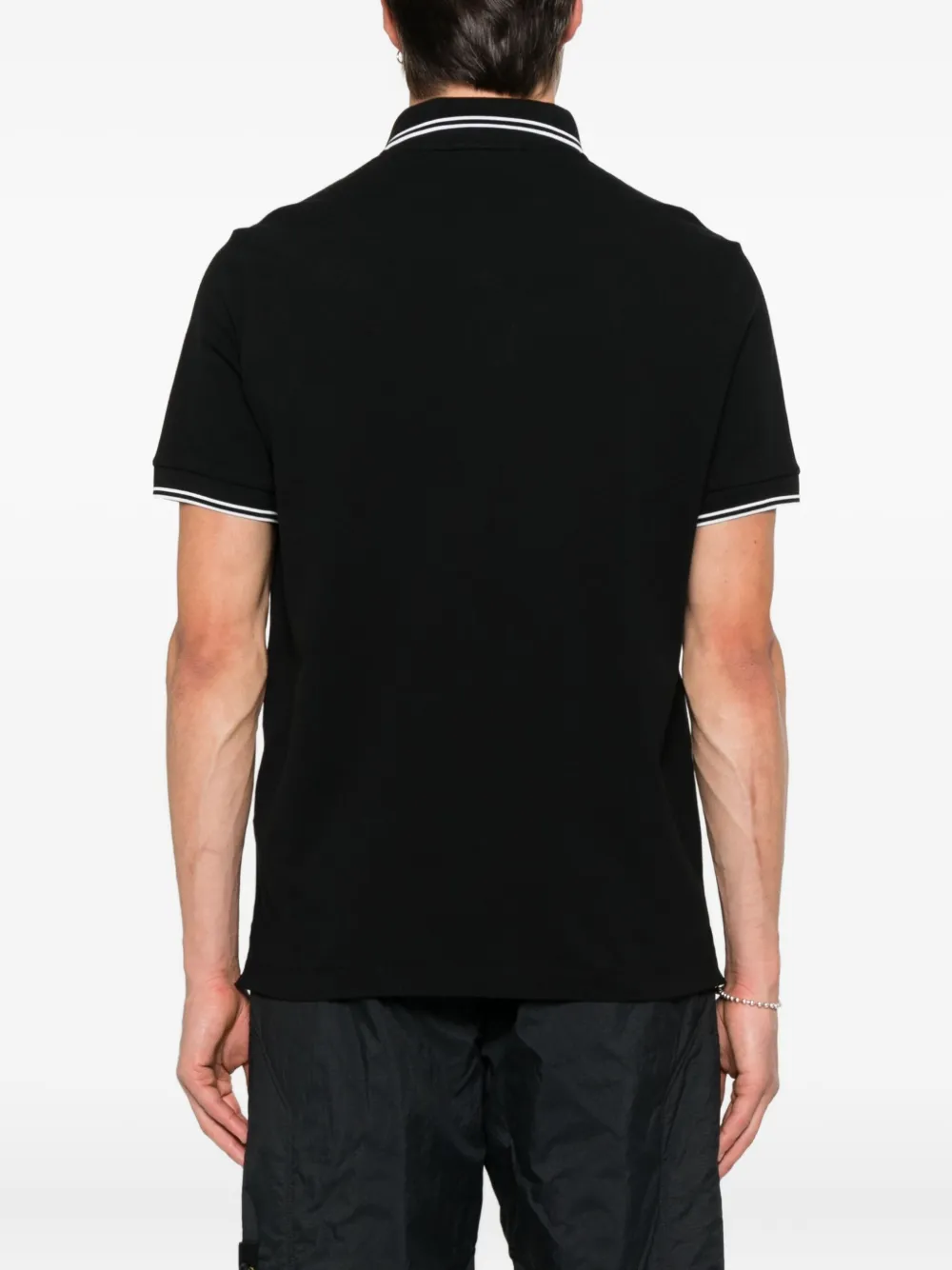 Stone Island logo polo shirt Zwart