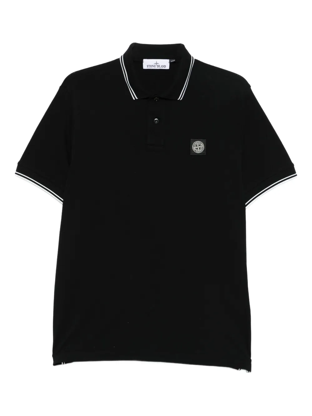 Stone Island logo polo shirt Zwart