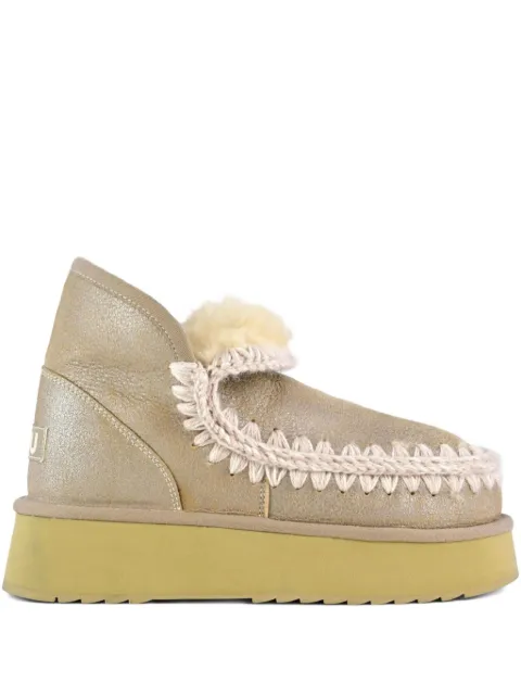 Mou mini Eskimo metallic braided-trim boots