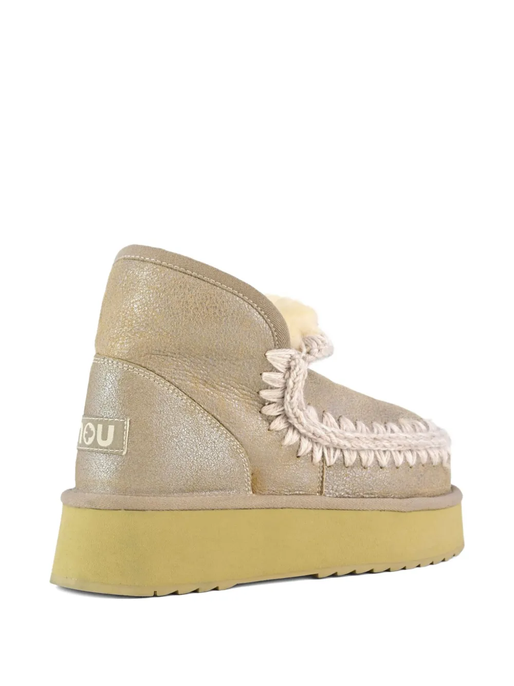 Mou mini Eskimo metallic braided-trim boots Neutrals