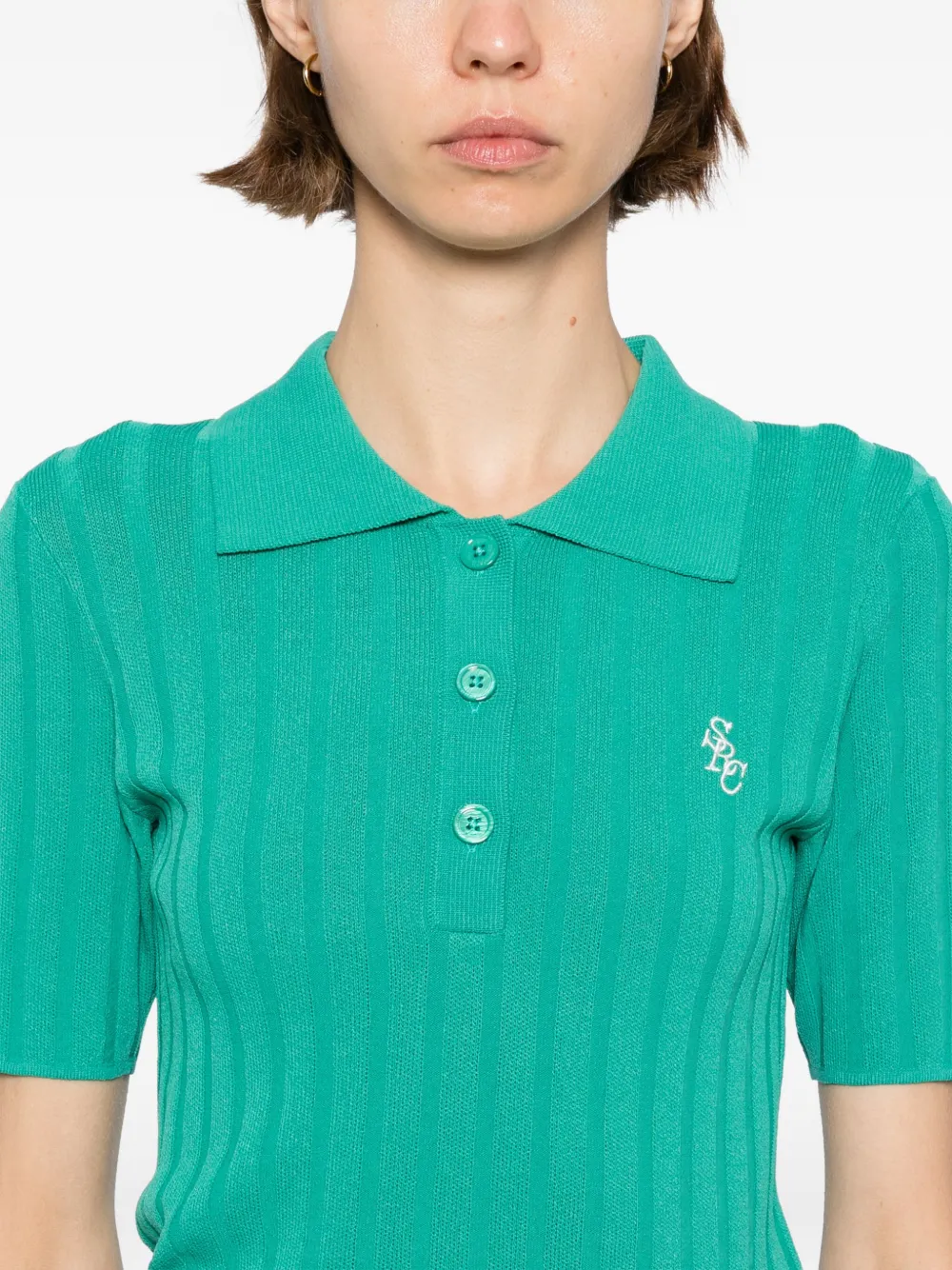 Sporty & Rich SRC geribbelde polotop Groen