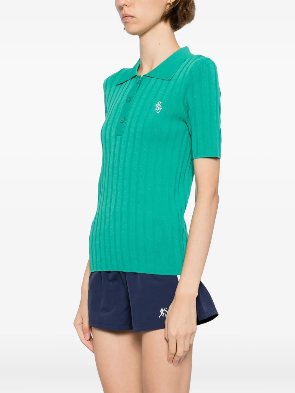 Sporty & Rich SRC geribbelde polotop Groen