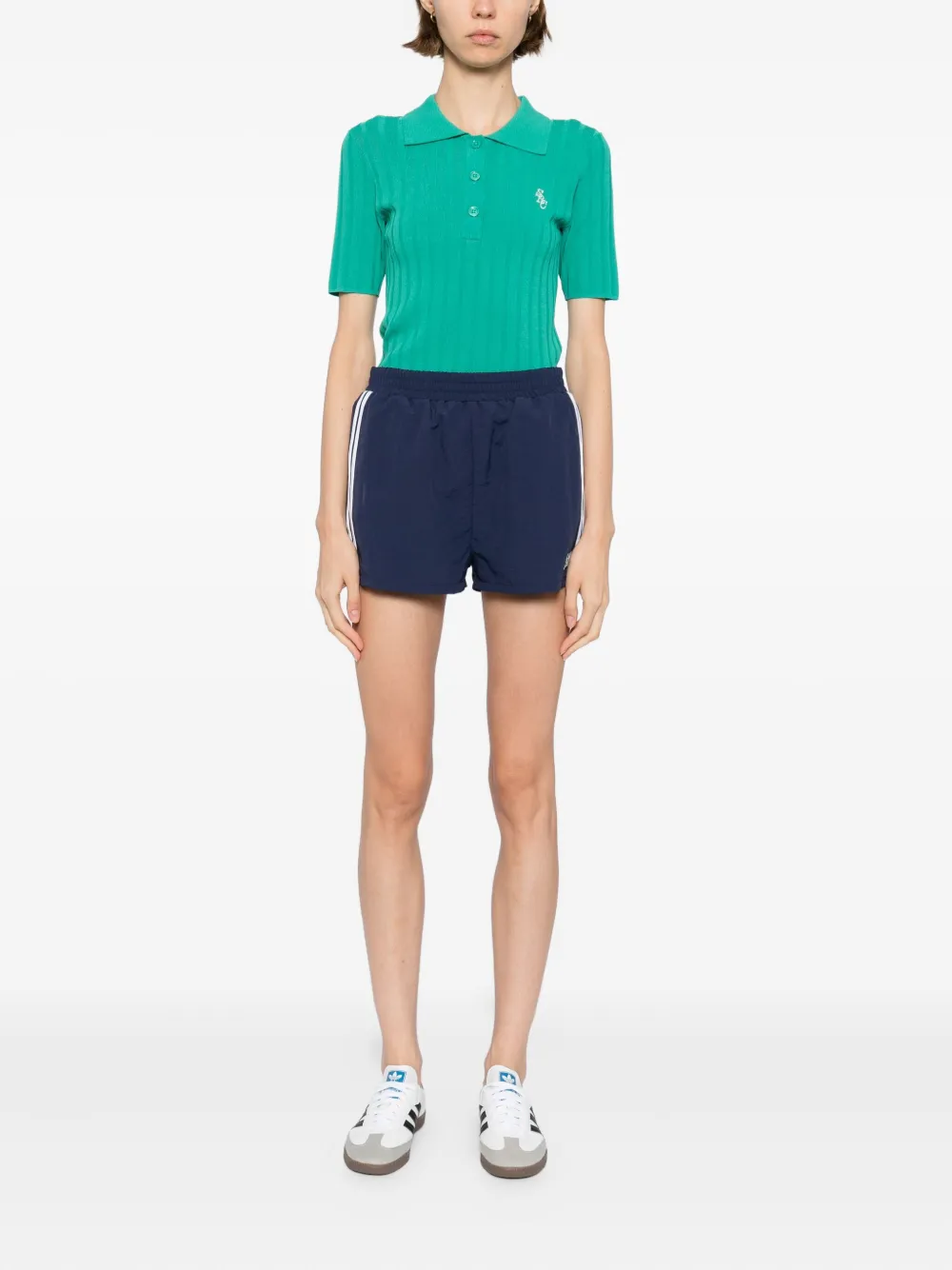 Sporty & Rich SRC geribbelde polotop Groen
