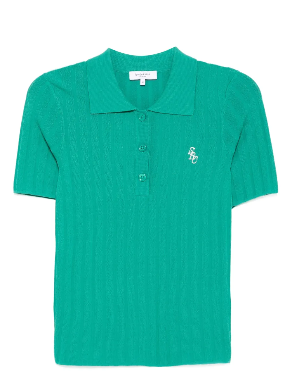 Sporty & Rich SRC geribbelde polotop Groen