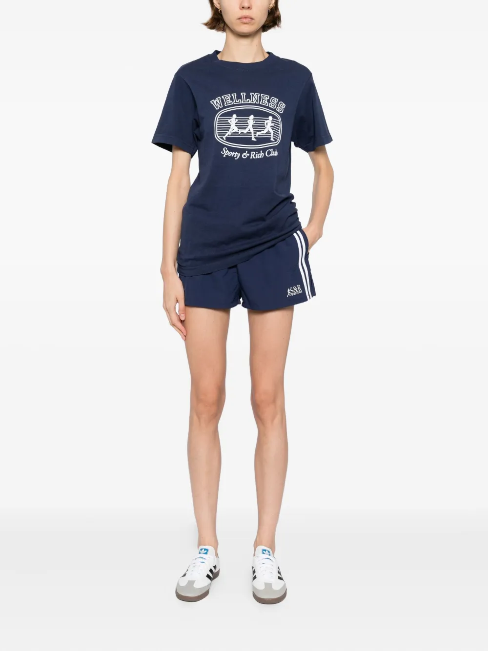 Sporty & Rich Paris Marathon T-shirt Blauw