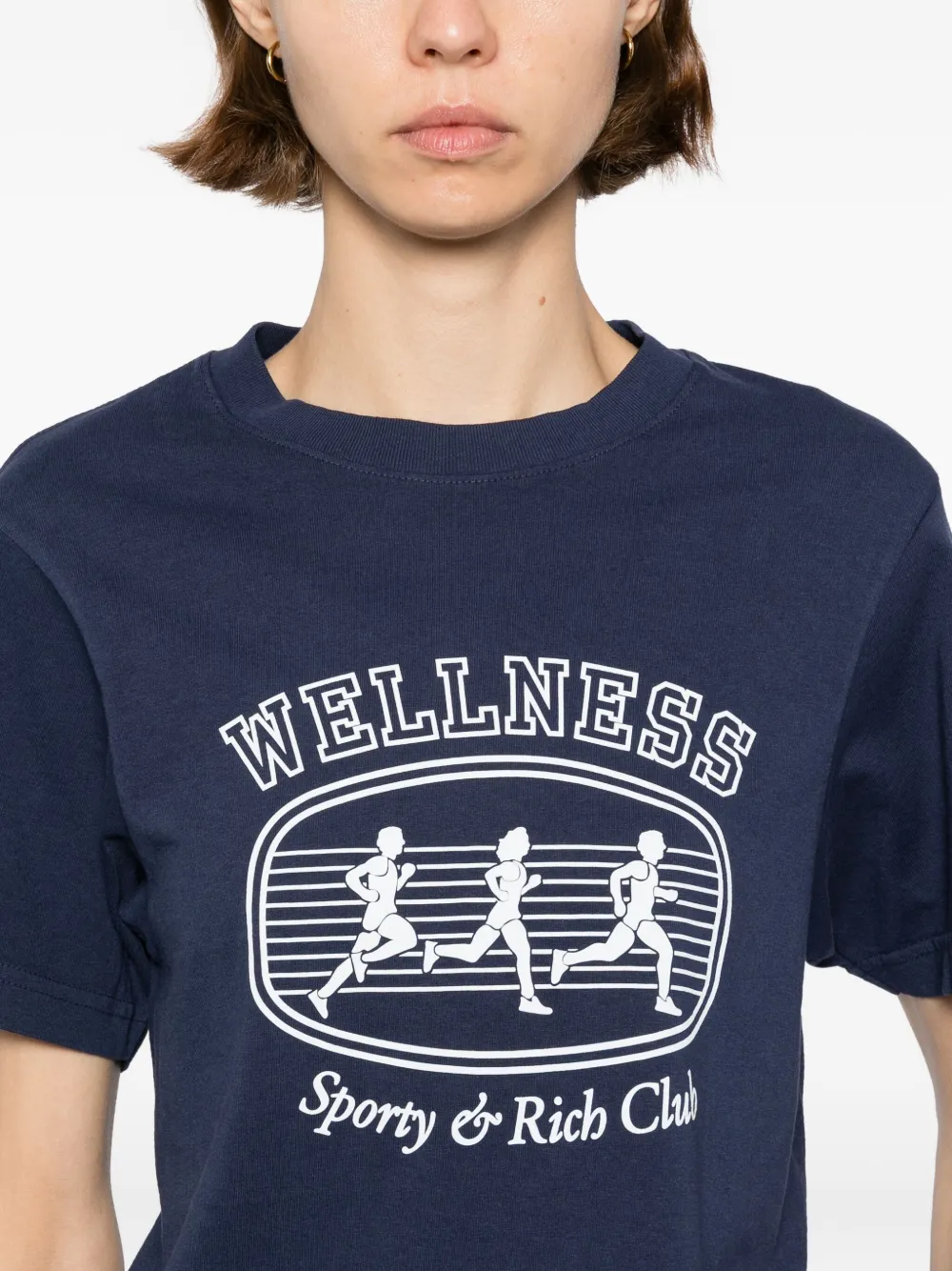 Sporty & Rich Paris Marathon T-shirt Blauw