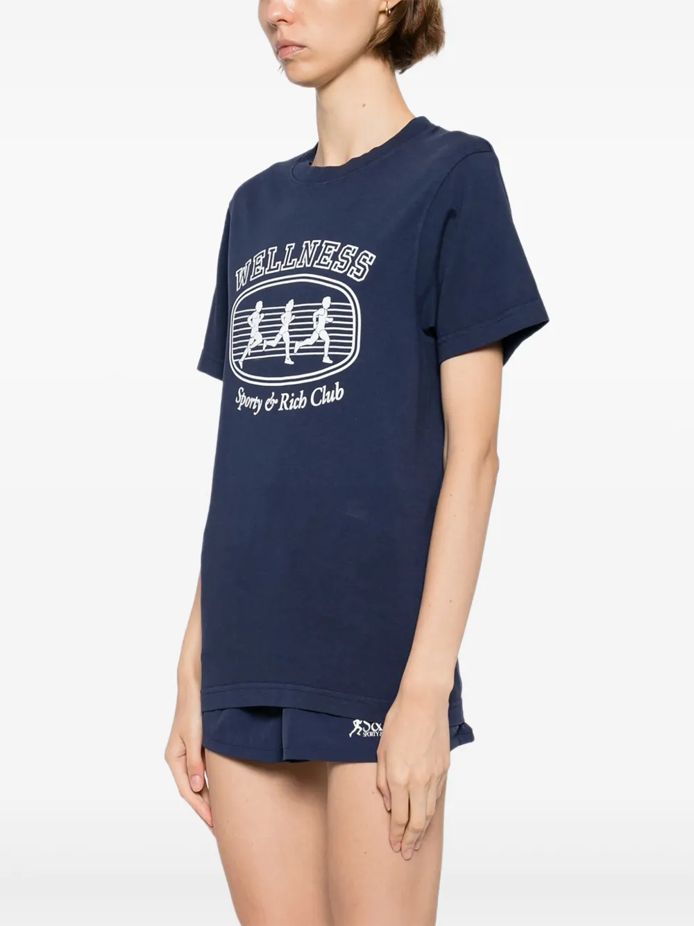 Sporty & Rich Paris Marathon T-shirt Blauw