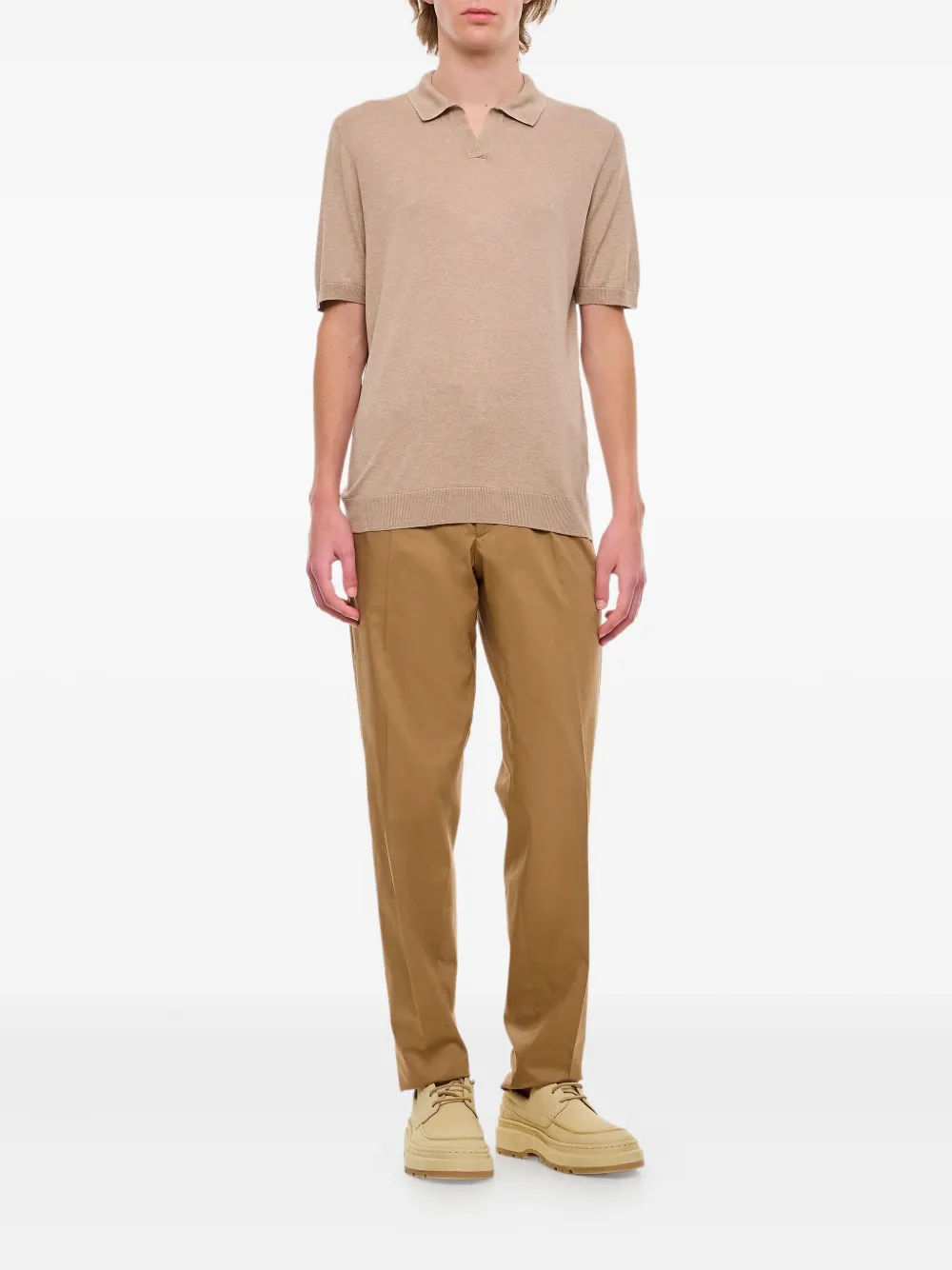 Tagliatore Poloshirt met korte mouwen Beige