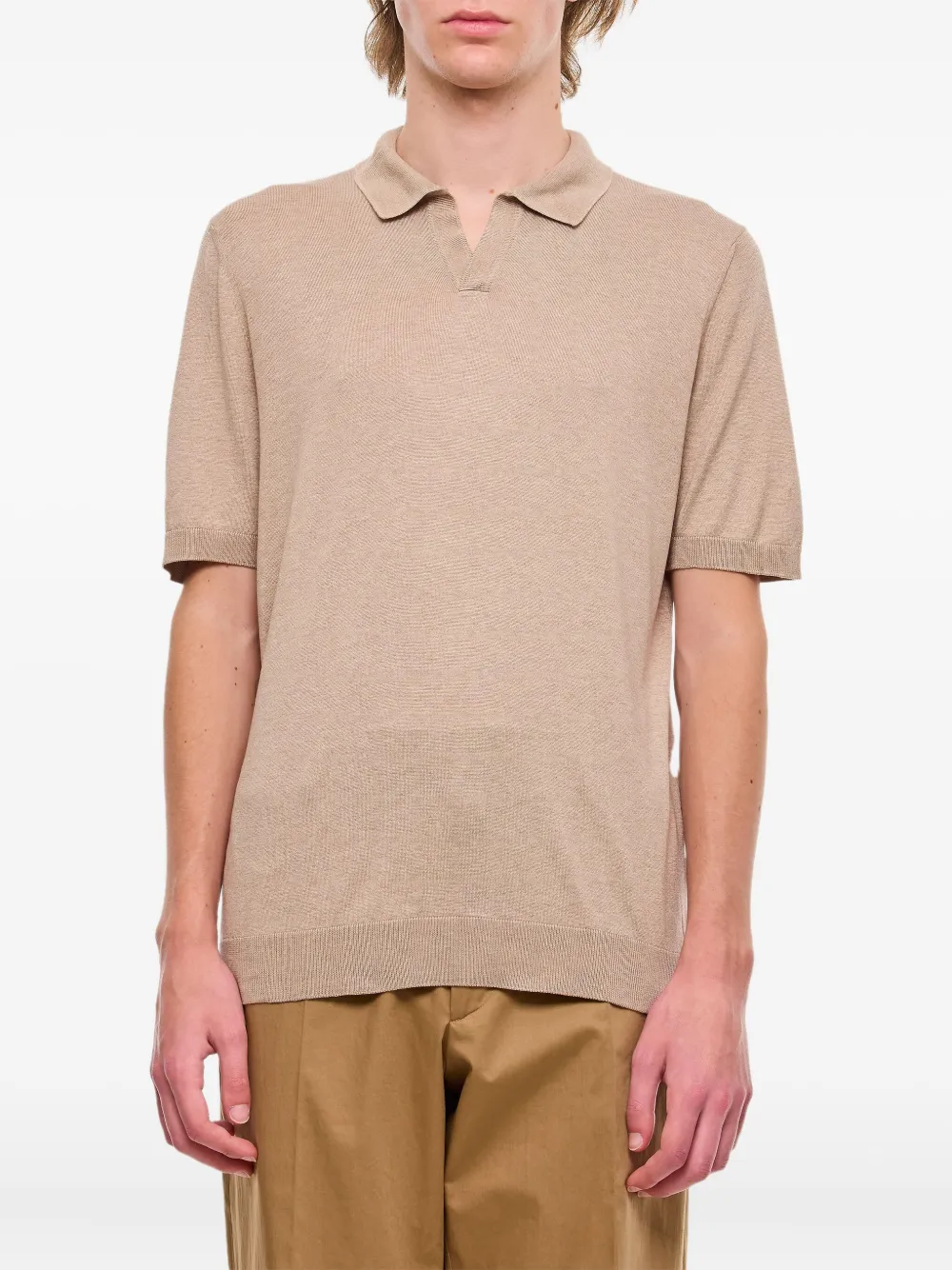 Tagliatore Poloshirt met korte mouwen Beige