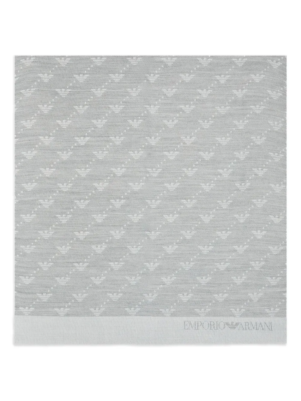 Emporio Armani Sjaal met franje en logopatroon Grijs