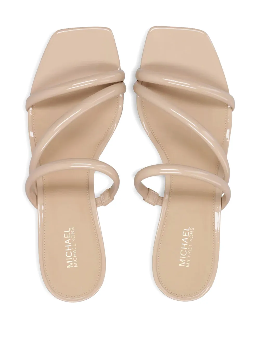 Michael Kors leather-trim heeled sandals Neutrals