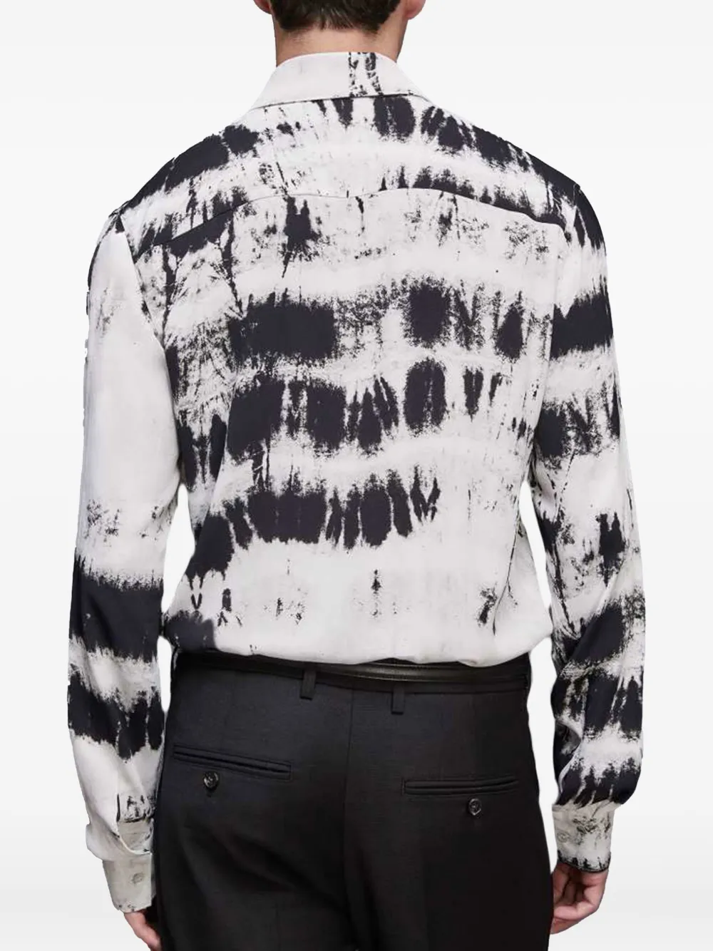 Patrizia Pepe tie-dye long-sleeve shirt Zwart