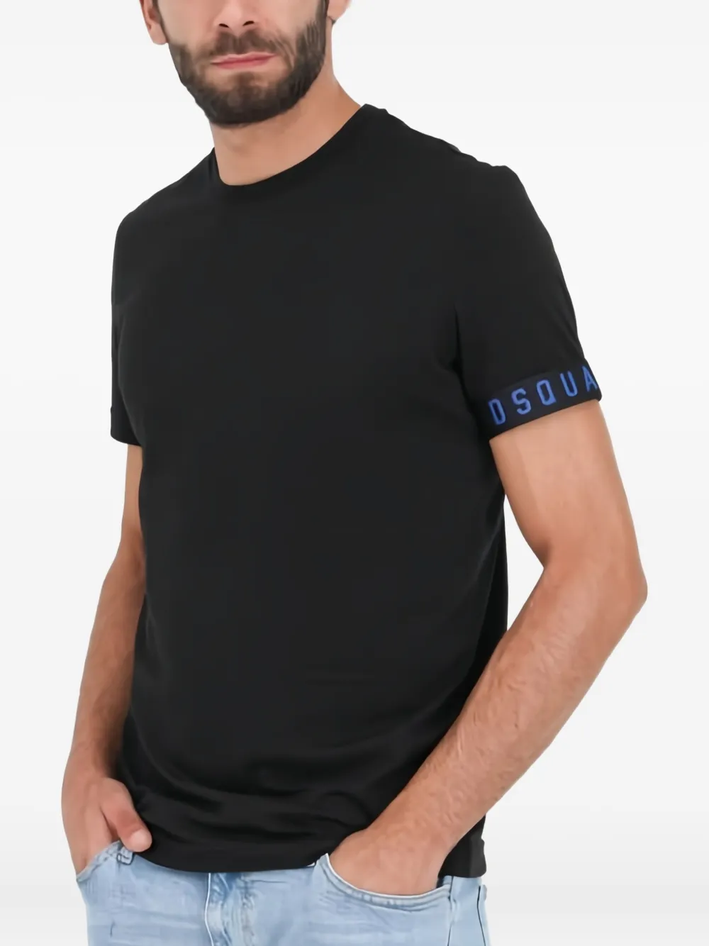 DSQUARED2 T-shirt met logodetail Zwart