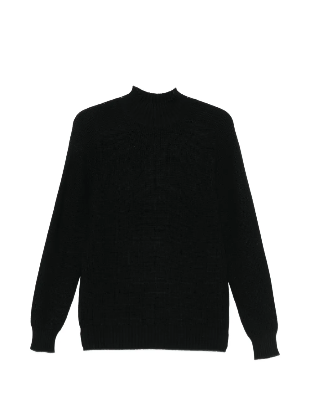 Tagliatore Ribgebreide trui met hoge hals Zwart