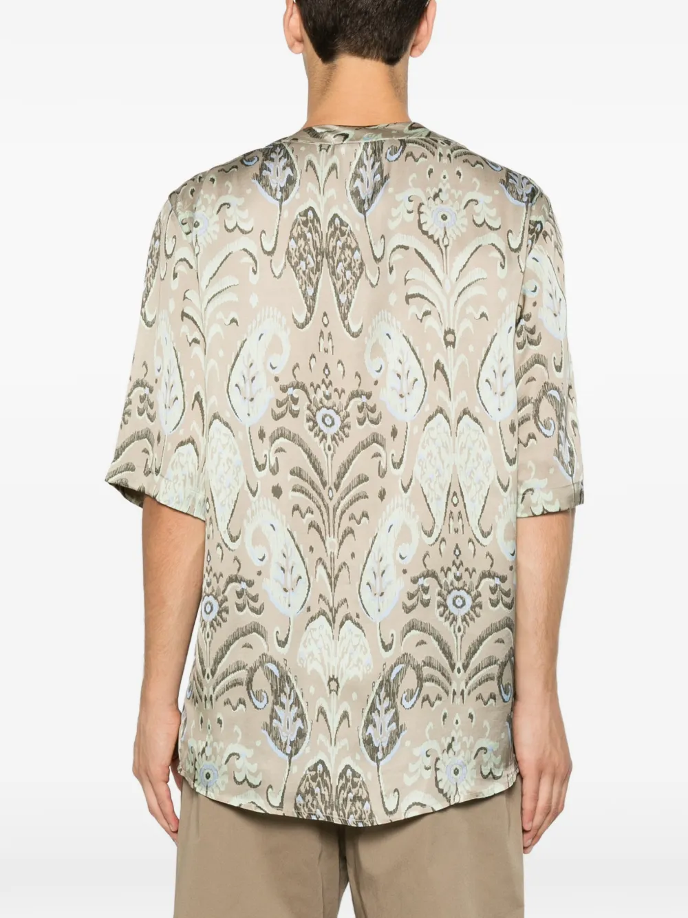 Low Brand Overhemd met paisley-print en V-hals Beige