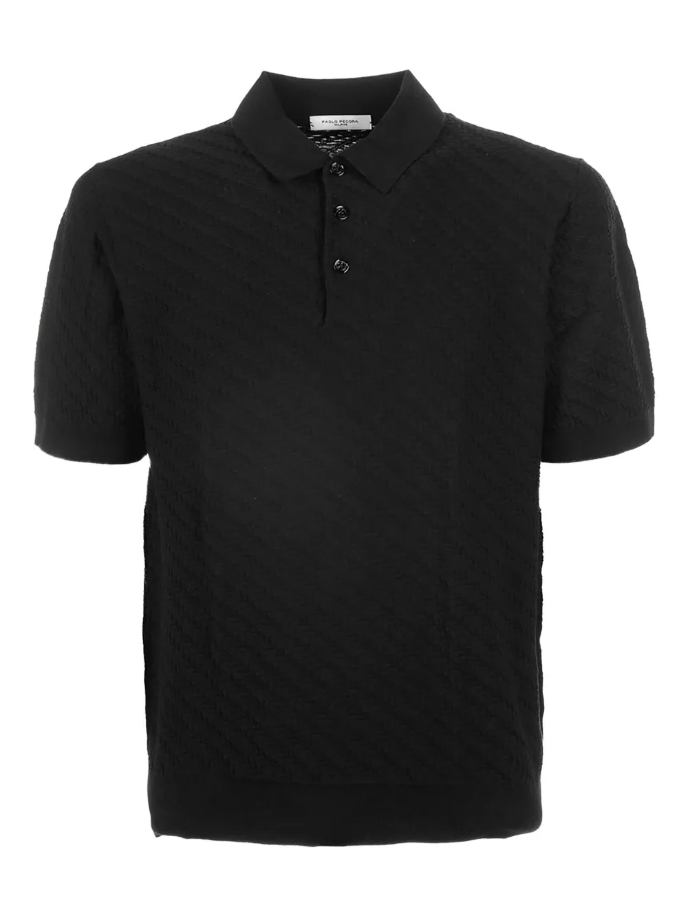 Paolo Pecora Poloshirt met textuur Zwart