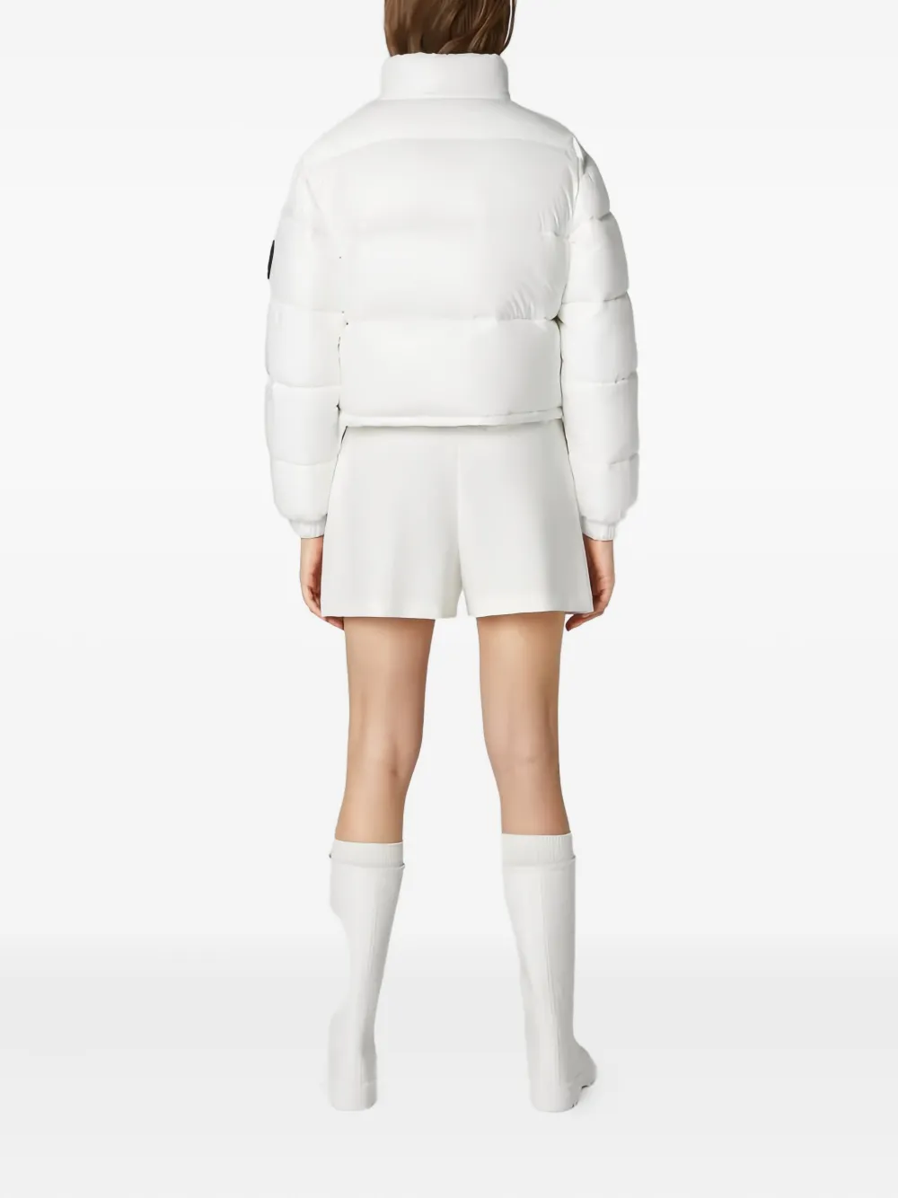 Save The Duck Gewatteerd jack met logopatch Wit