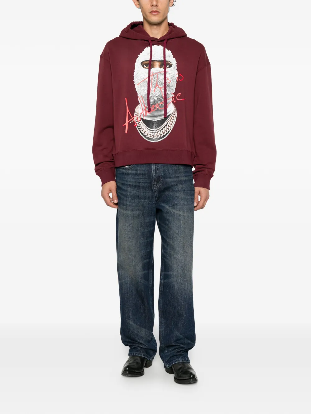 Ih Nom Uh Nit graphic-print logo-print hoodie Rood