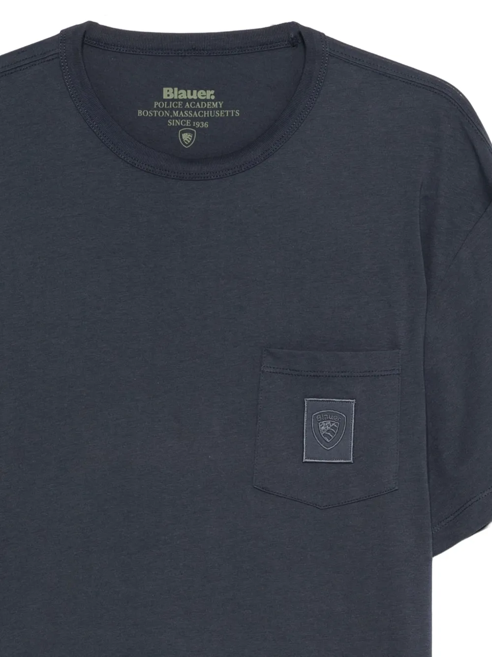 Blauer T-shirt met logopatch Blauw