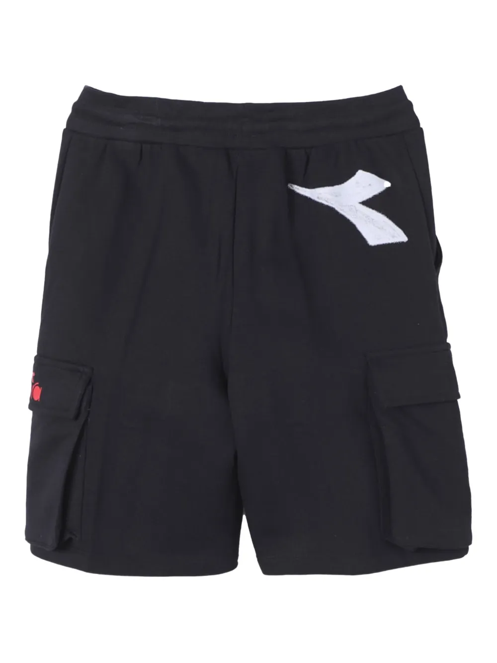 Diadora Junior cargo-pocket drawstring shorts Zwart