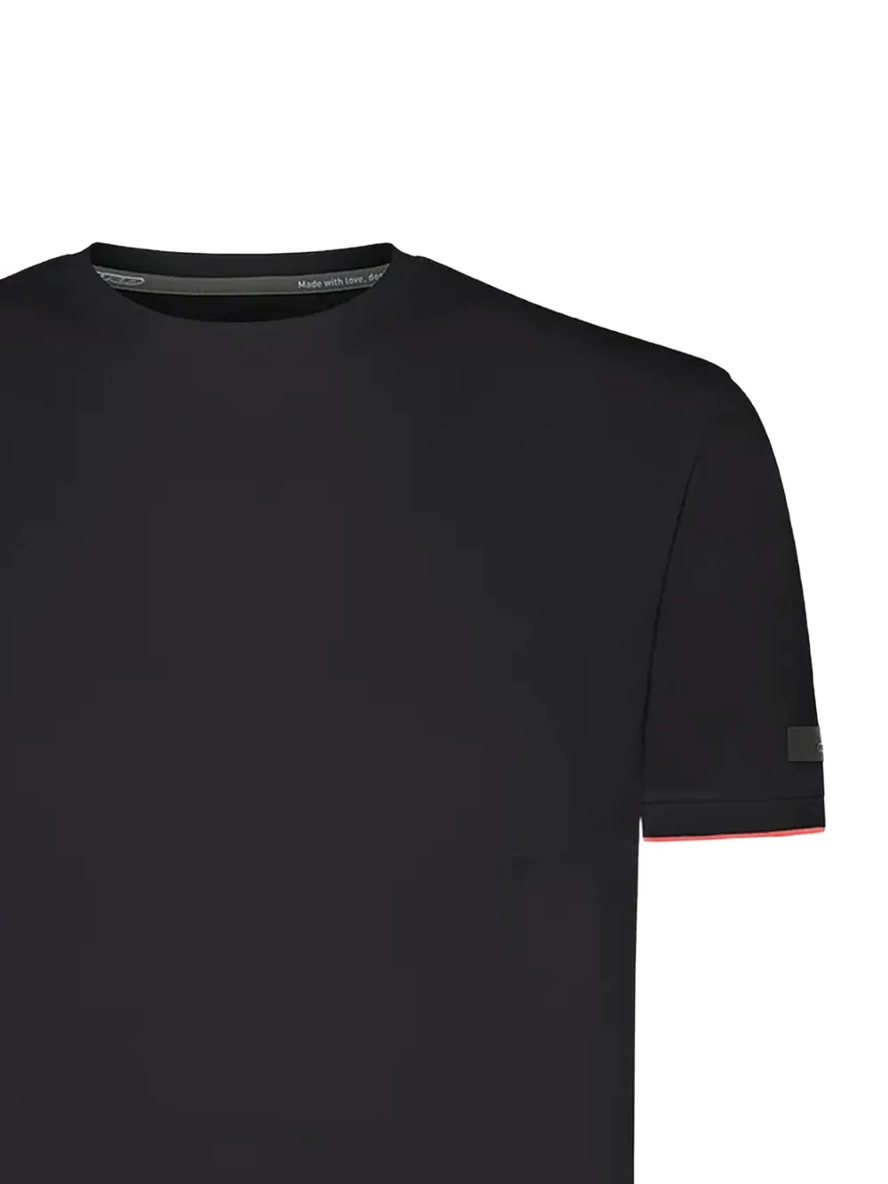 RRD T-shirt met contrasterend detail en ronde hals - Zwart