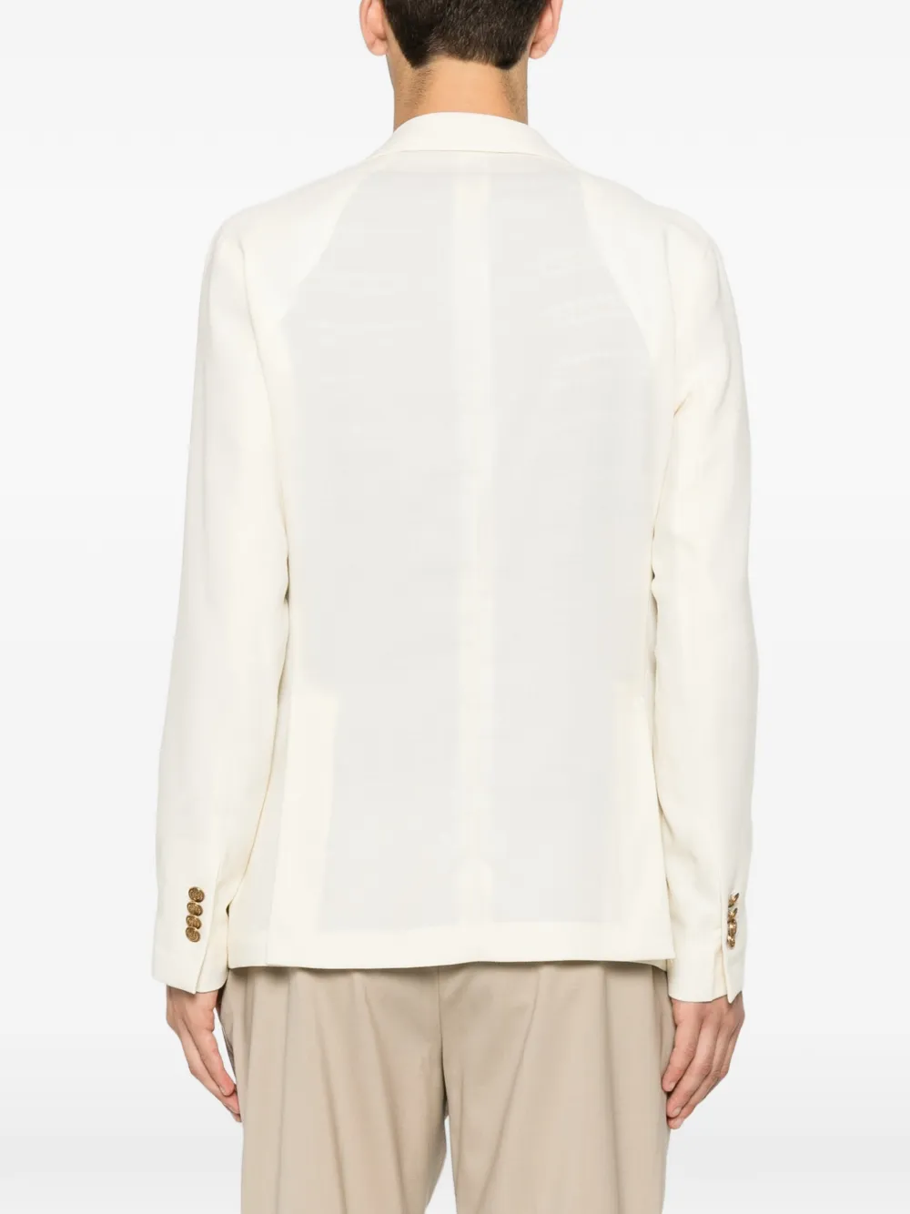 Manuel Ritz Jack met geborduurd logo en puntige revers Beige