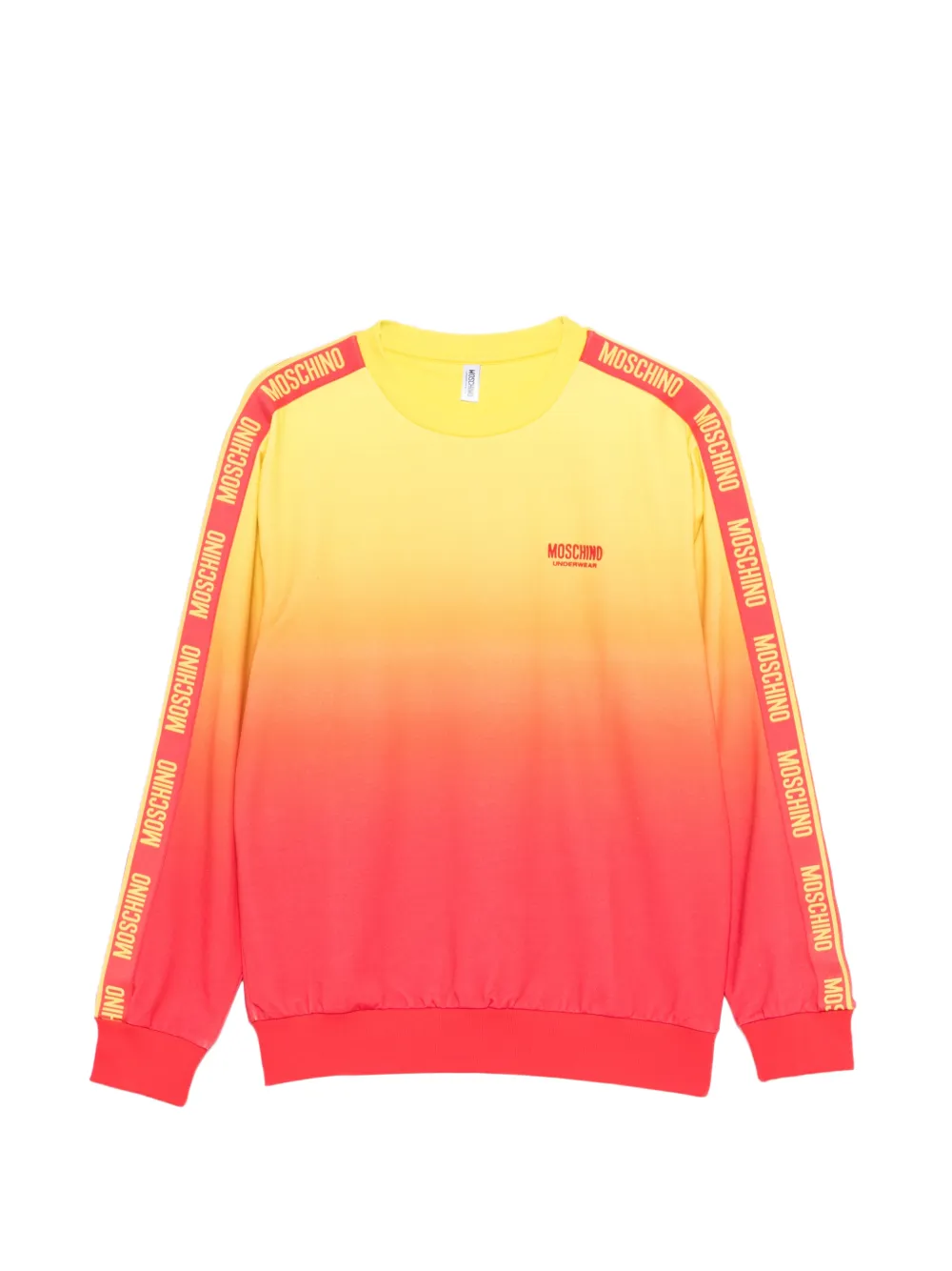 Moschino logo-tape gradient-effect sweatshirt - Rosso