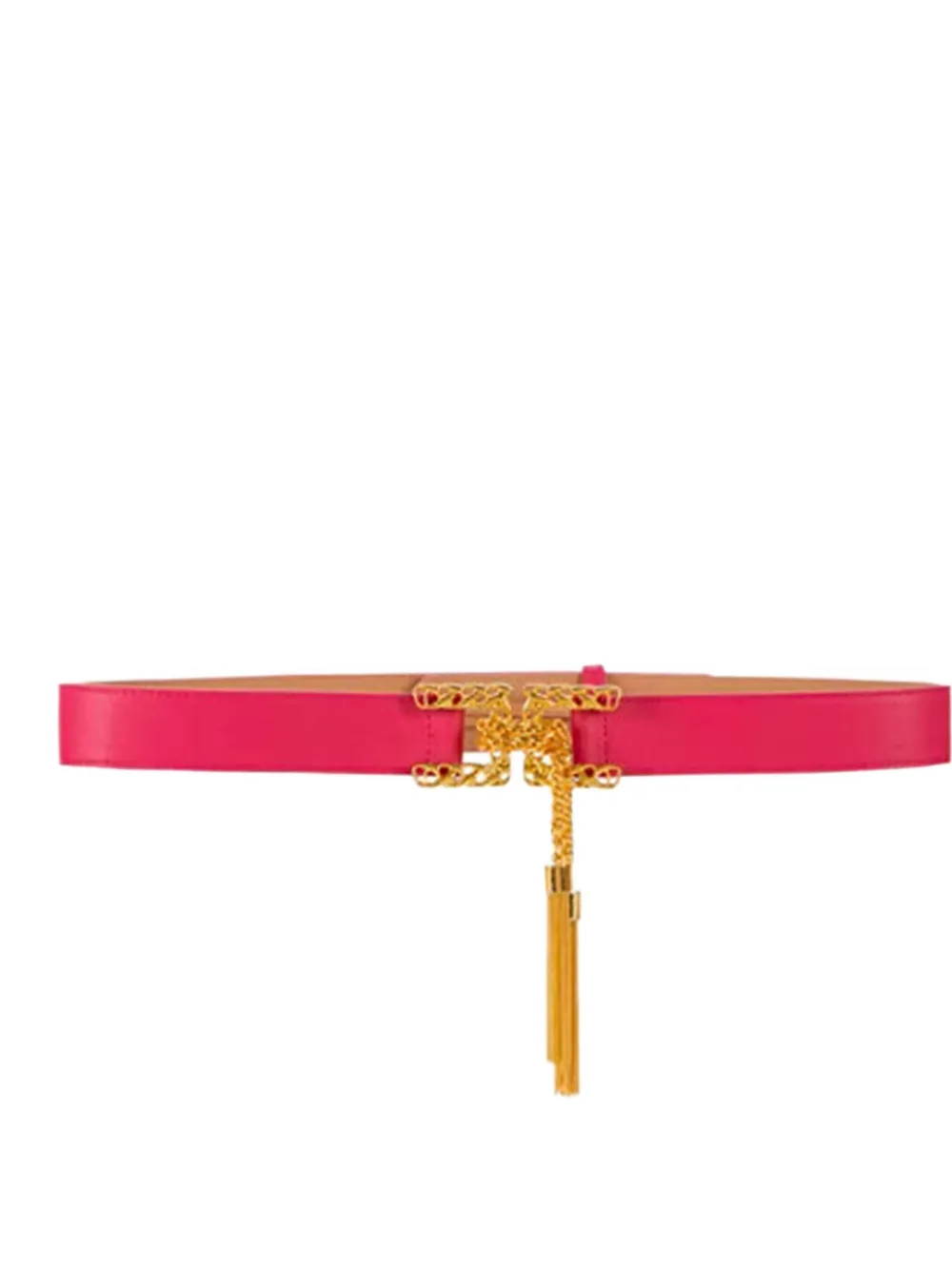 Elisabetta Franchi chain-buckle tassel belt Roze