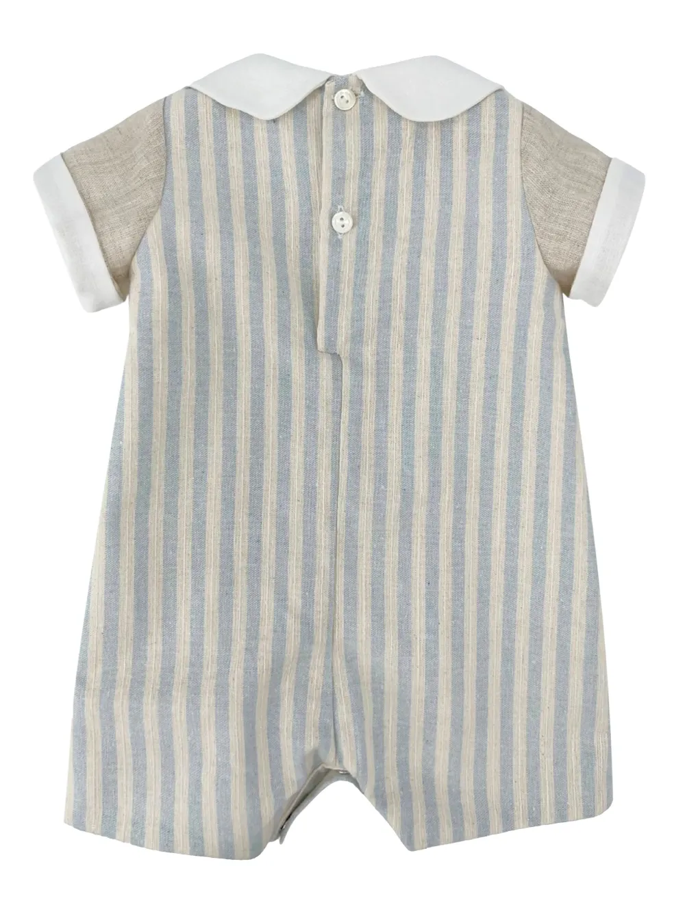 La Stupenderia Gestreepte romper met Peter Pan kraag Beige