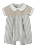 La Stupenderia Peter Pan-collar striped romper - Neutrals