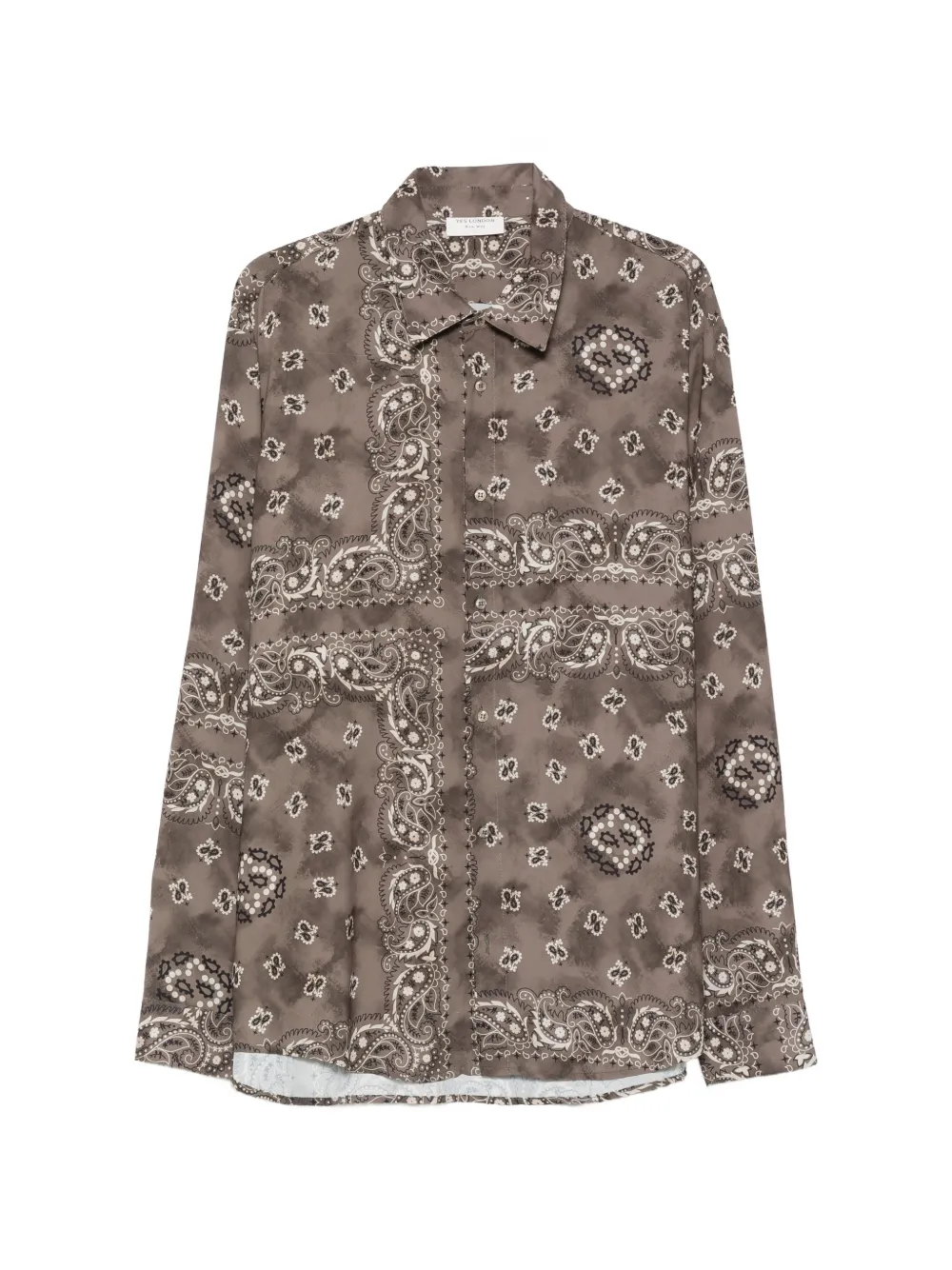 YES LONDON Camicia a maniche lunghe con stampa paisley - Marrone