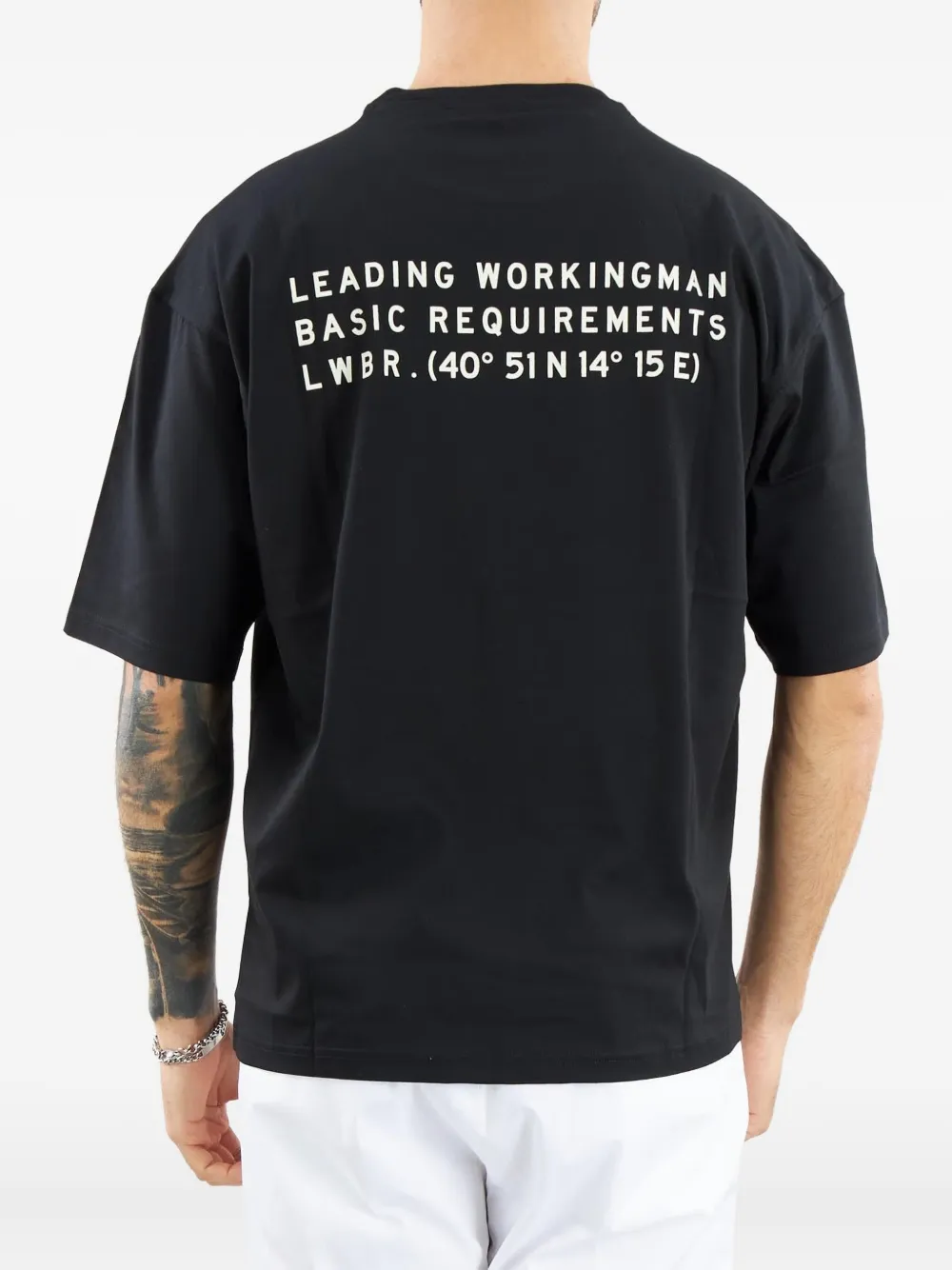 Low Brand T-shirt met ronde hals - Zwart