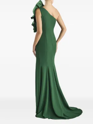 Vestido Verde Pronovias Green Dress PRONOVIAS PARTY EDIT Ruffle-embellished  Dress Green FARFETCH MY