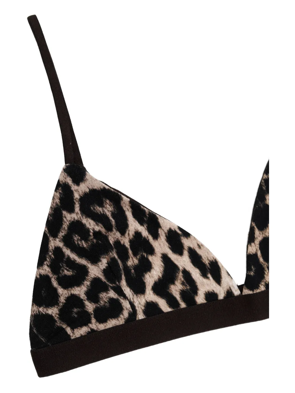 Baserange leopard-print triangle bra Zwart