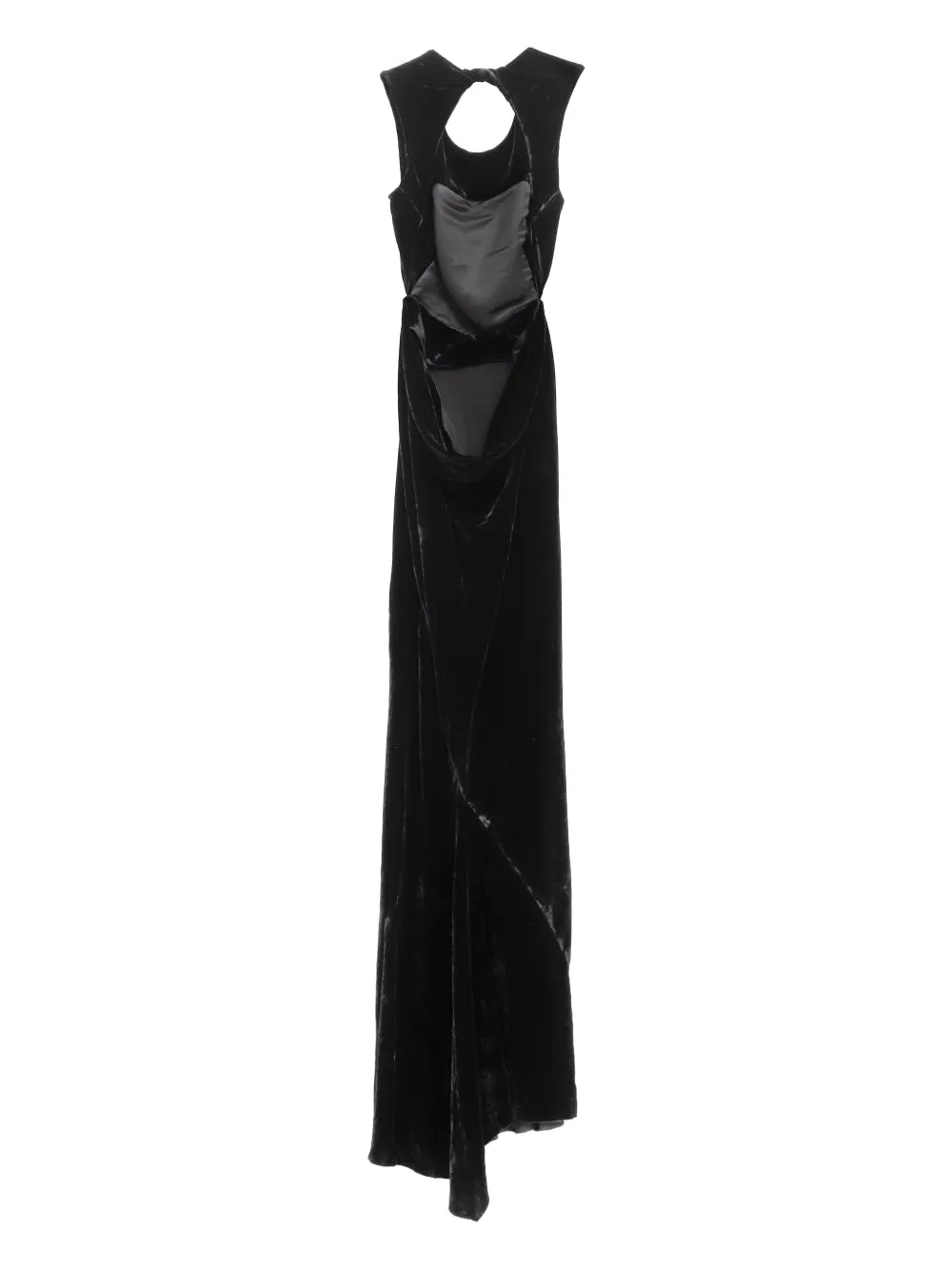 Rick Owens open-back velvet dress Zwart