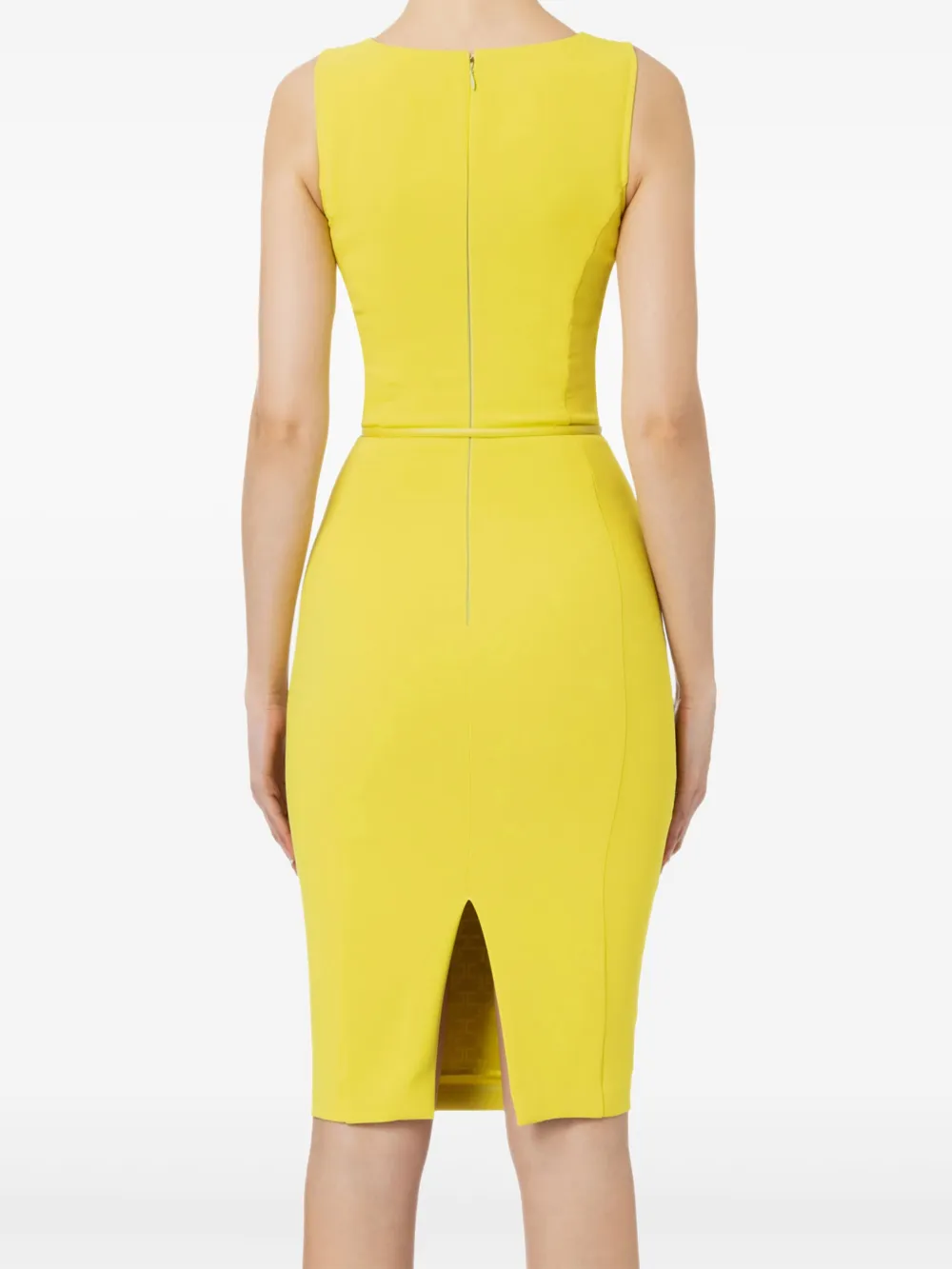 Elisabetta Franchi belted midi dress Geel