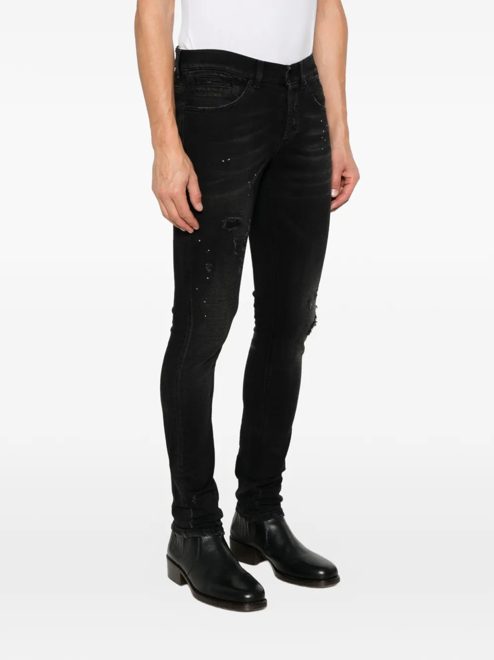 DONDUP Jeans met verfspetters Zwart