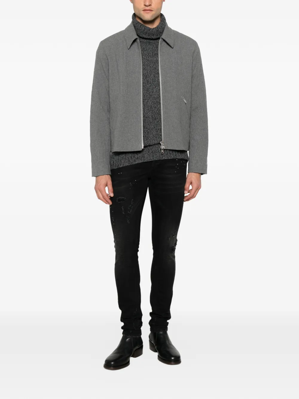 DONDUP Jeans met verfspetters Zwart
