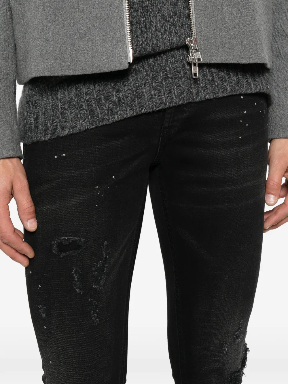 DONDUP Jeans met verfspetters Zwart