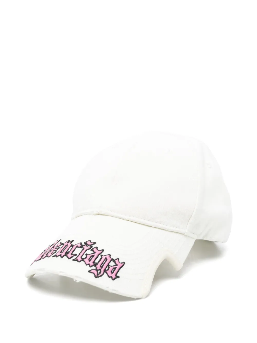 Balenciaga Blackletter Script Logo Baseball Cap In White