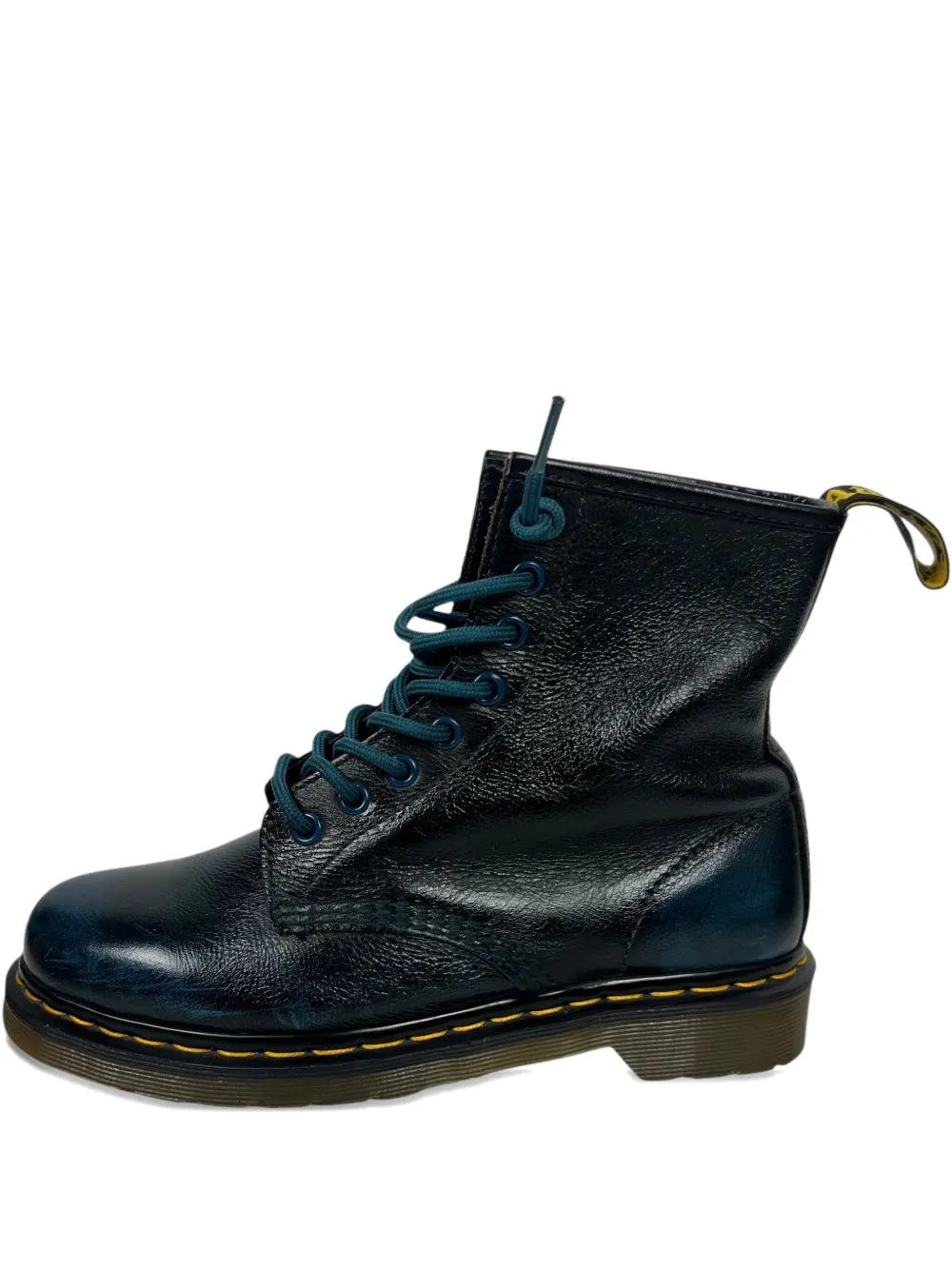 Dr. Martens leather lace-up biker boots Blue