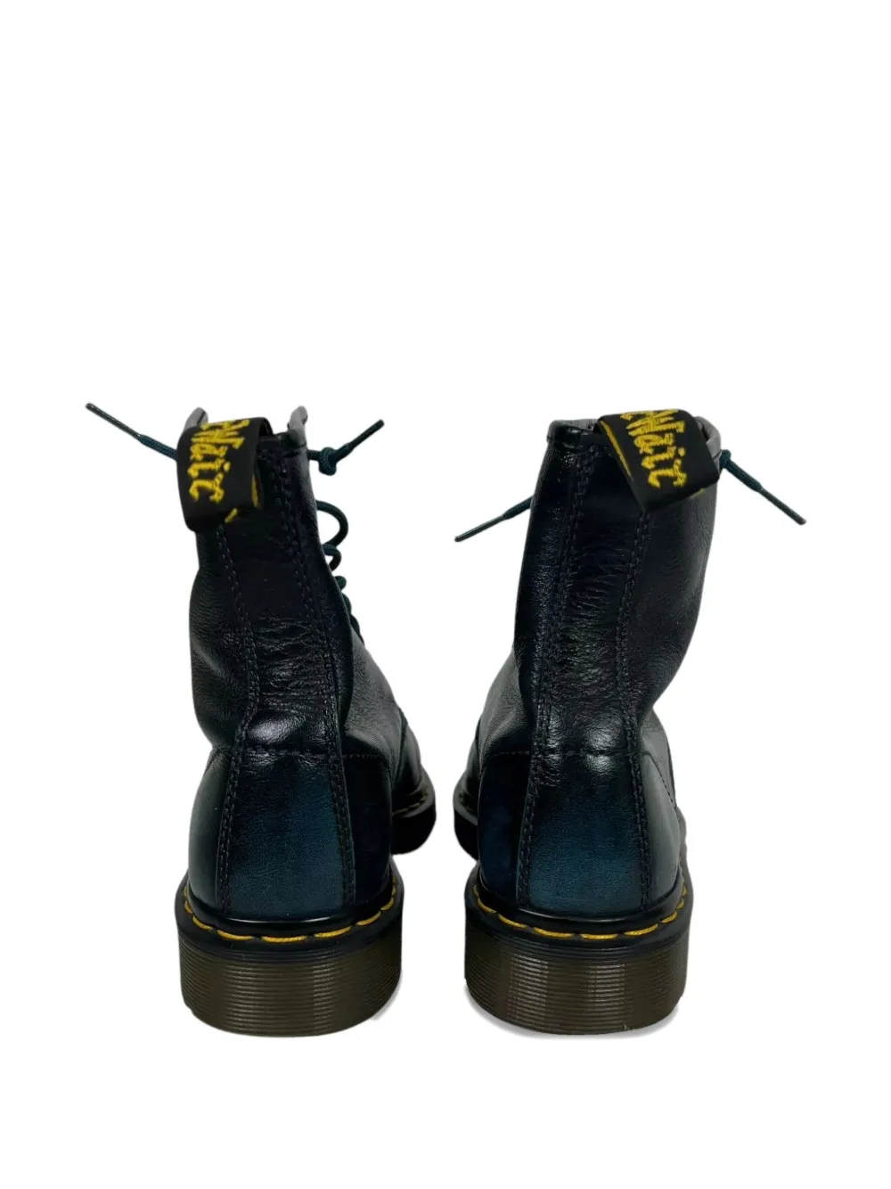 Dr. Martens leather lace-up biker boots Blauw