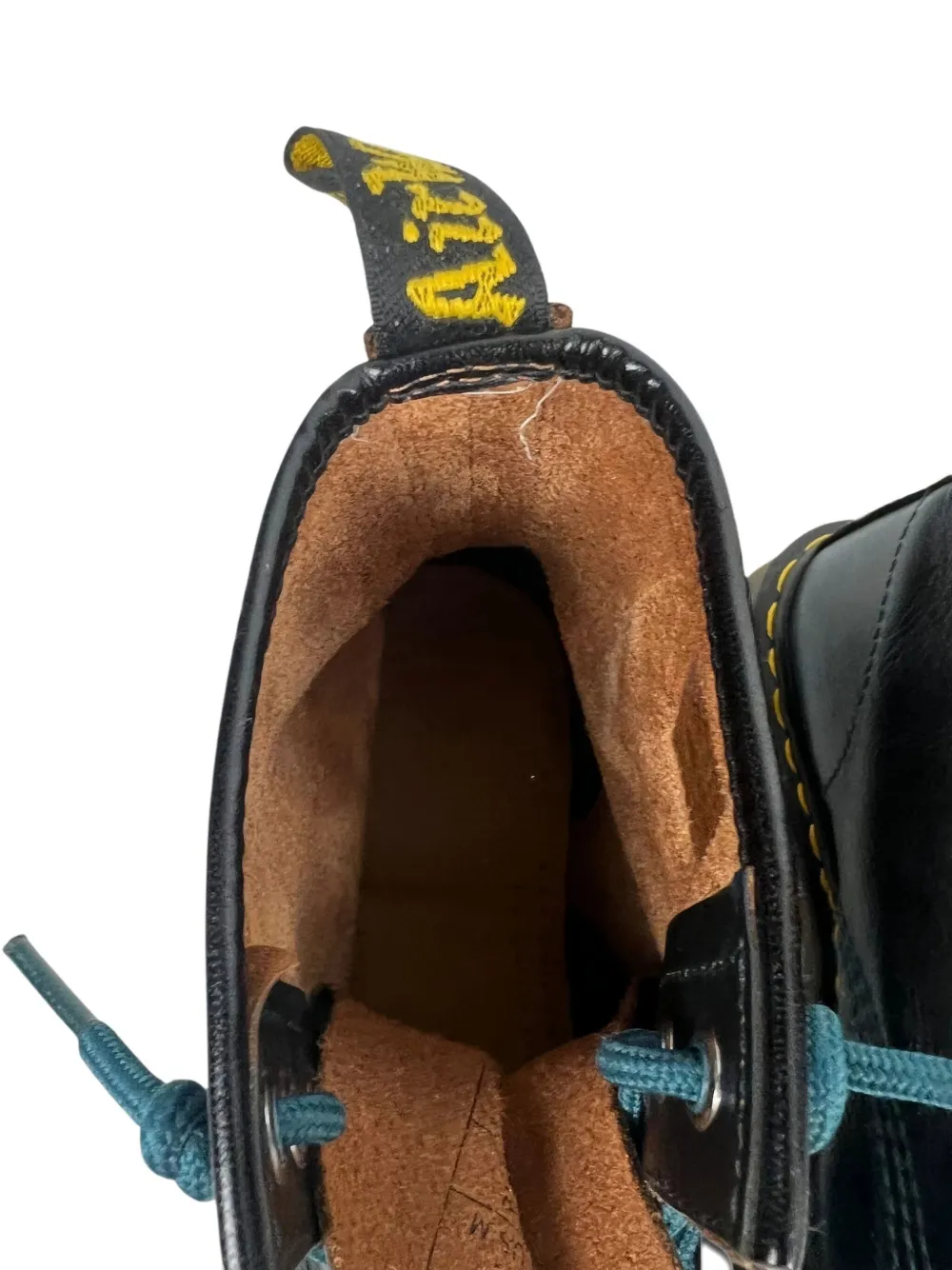 Dr. Martens leather lace-up biker boots Blauw