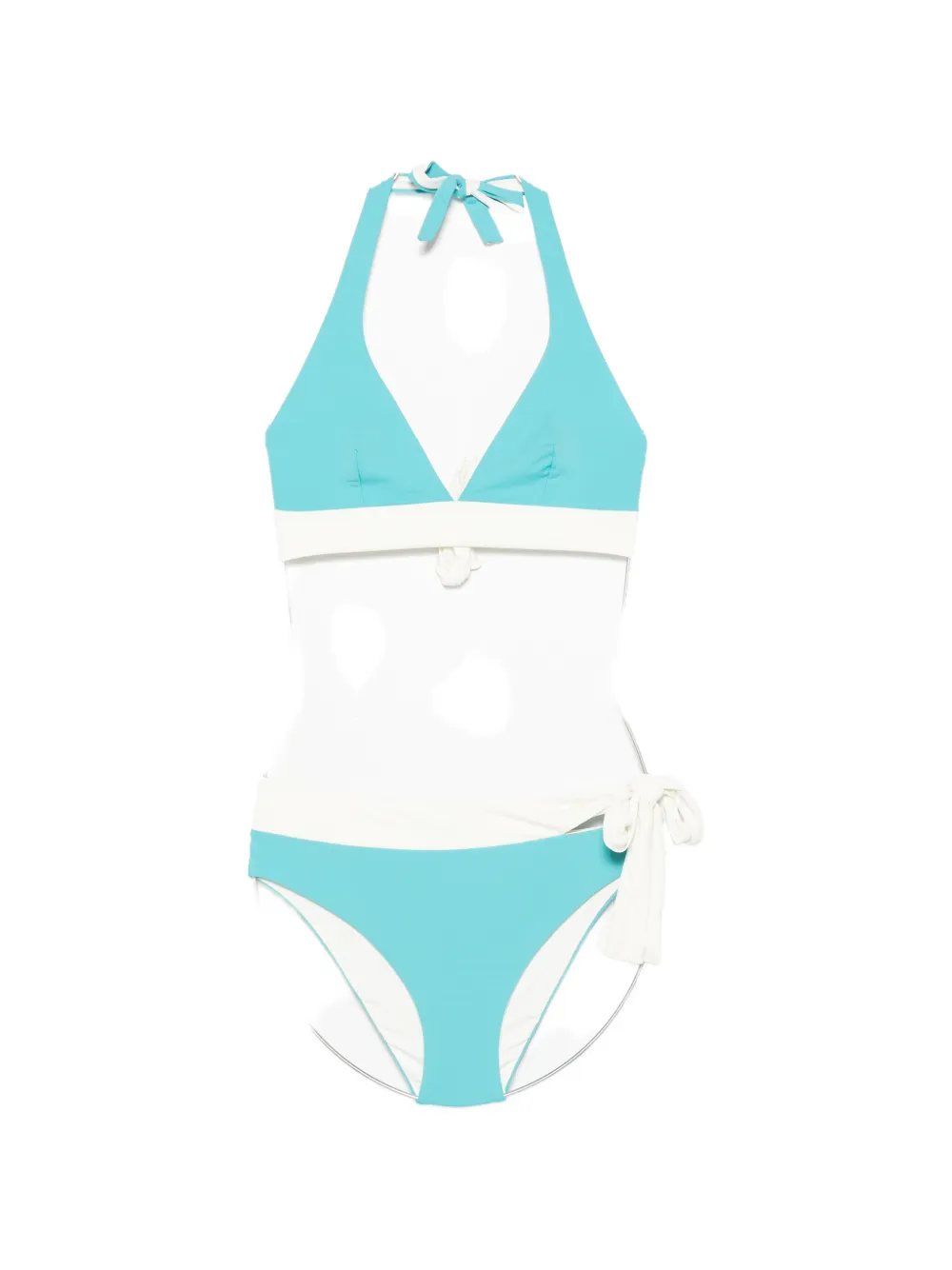 Fisico halterneck tie-fastening bikini - Blu