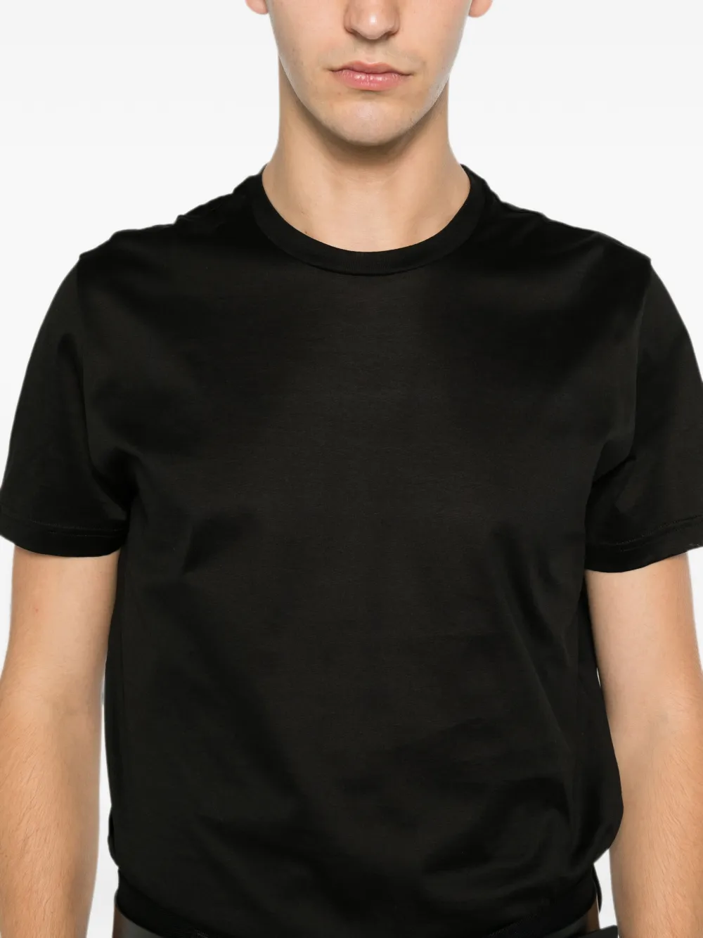 Low Brand T-shirt met ronde hals Zwart